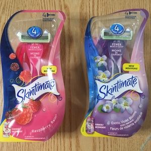 New Bundle Of 2 Packs of Womens Skintimate Disposable Razors 4ct Each 8 Total